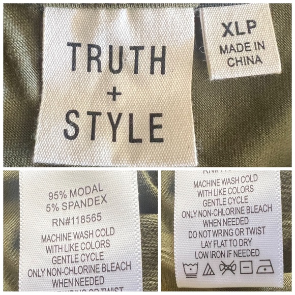 •TRUTH + STYLE• 3/4-Length Sleeve Jersey Midi‎ Dress in Green Black Print XLP - Picture 9 of 9